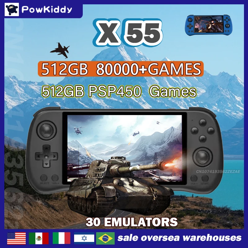Gaming Console Sale - POWKIDDY-Console de jeu X55, 80000 jeux,